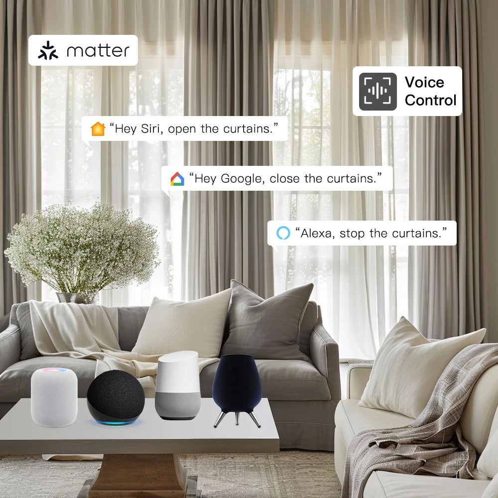 Smart Curtains and Motorized Roller Blinds